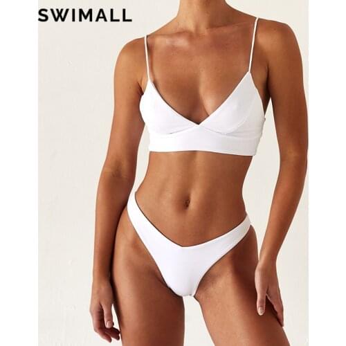 Sexy Bikini 2020 Solid Swimsuit Women Push Up Swimwear Padded Bra Bikini Set Brazilian Bathing Suit Swimming Suit Female