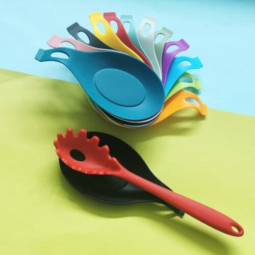 Silicone Insulation Spoon Spatula Pads Heat Resistant Spoon Rest Utensil Spatula Holder Gadget Spoon Pad Mat Kitchen Accessories