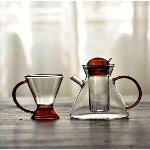 Nordic teapot creative ins glass retro set amber coffee pot coffee tools pour over coffee