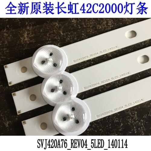 10Pieces/lot for Changhong 42C2000 light bar SVJ420A76 REV04-5LED-140114 LCD backlight bar 47CM 100%new