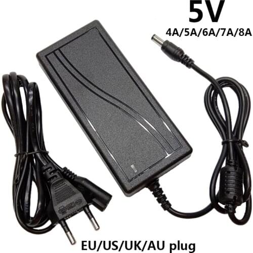 5V Universal Power Supply AC DC Adapter 5 Volt 4A 5A 6A 7A 8A Adaptor Adaptador EU US UK AU Plug 5.5*2.5mm Converter