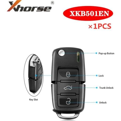 XHORSE XKB501EN B5 Type Universal Remote Key 3 Buttons for Volkswagen work with VVDI2/VVDI Key Tool