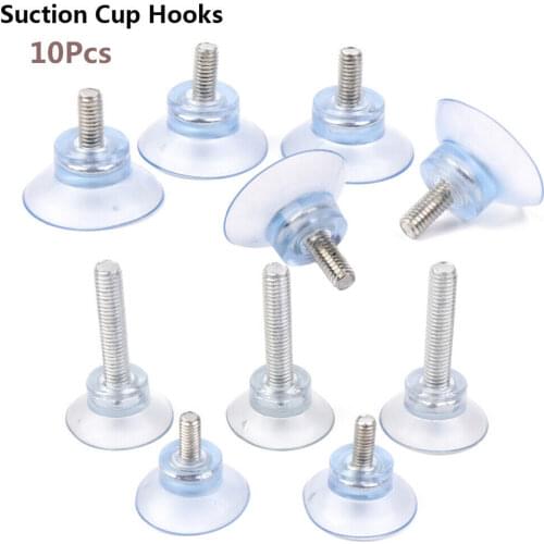 10PCS Vacuum Clear Glass Screw Suction Cup Hook Plastic/Rubber Non-slip Furniture Fixed Sucker Bathroom 50mm