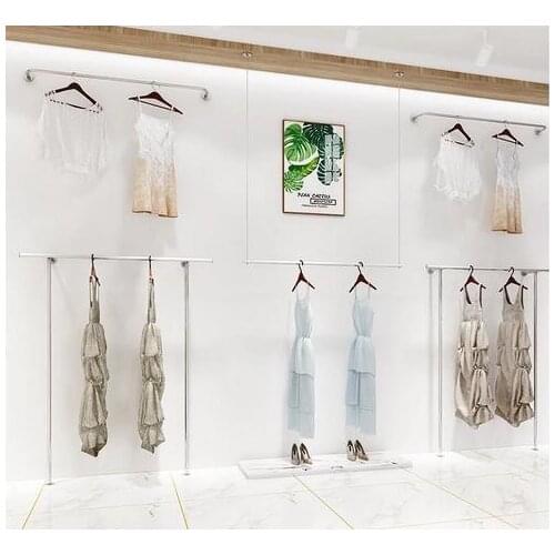 Clothing store display stand womens suspended ceiling hanger wall hanger hanging pole wall hanging type