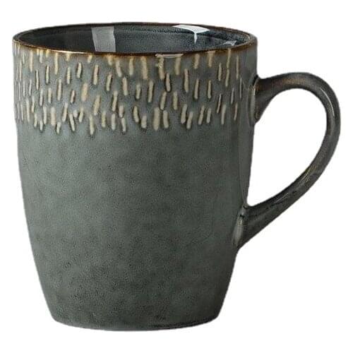 Japanese Vintage Ceramic Mug Handgrip Cup For Breakfast Milk Oatmeal Coffee Heat Resistant Office Home Drinkware Tool
