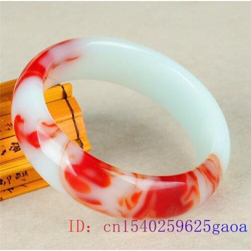 Jewelry Natural Carved Chinese Jadeite Gifts Amulet Charm Colour Jade Bangle Bracelet Fashion