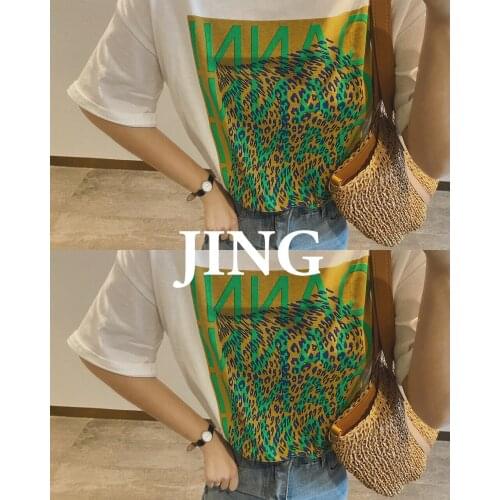 2021 Womens Anime Leopard Printed Oversized T-shirt Tops Y2k Za Woman Kawaii Harajuku Female Clothing Blouses Shirts Tee Goth