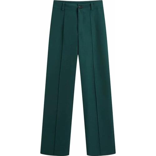 Aonibeier OL Style Summer Casual Women Straight Pants High Waist Office Lady Suit Pants Female Career Pants Pink Green Blue Thin