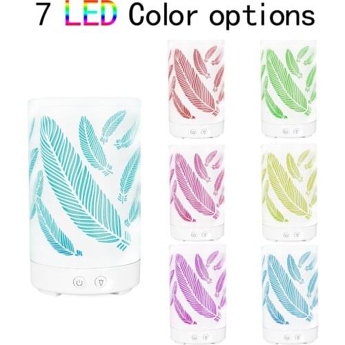 100ml Iron Hollowing Leaf Pattern Aroma Diffuser Ultrasonic Humidifier Innovation Aromatherapy Machine With 7 Color LED Light