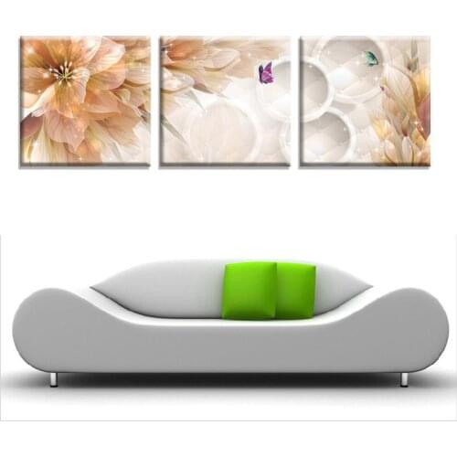 3 Panels Abstract Painting Nude Color Flower Canvas Modern Home Room Decor Wall Picture Art Prints Poster Unframed