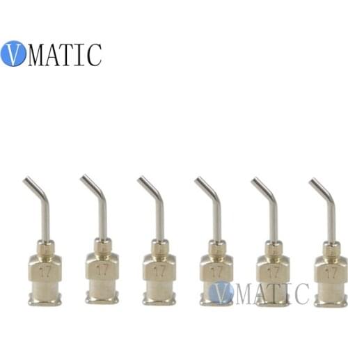 Free Shipping 12Pcs 17G 45 Degree Bent Stainless Steel Dispensing Needle 1/2 Inch