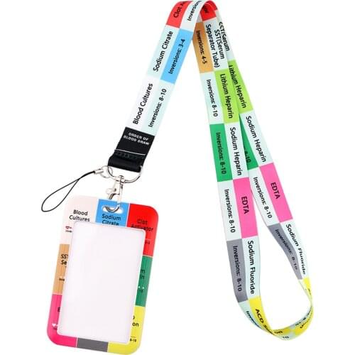 DZ1900 Medical Order of Blood Draw Doctor Nurse Key Lanyard Key Chain Nursing Clinicals RN ID Card Cover Badge Holder Jewelry