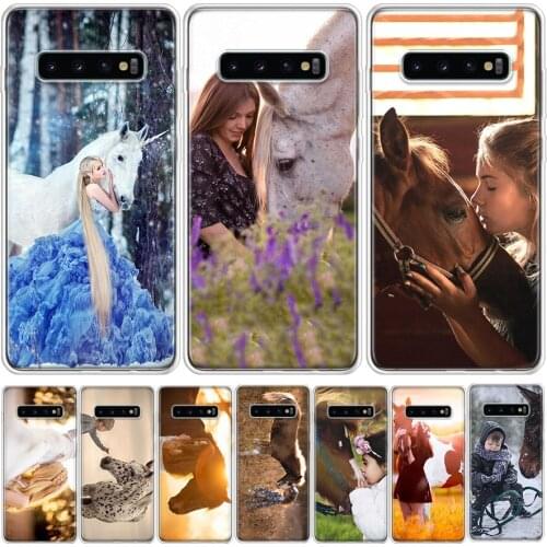 Horse forest snow scene little white horse Phone Case For Samsung GalaxyA90 A71 A70 A51 A50 A41 A40 A30 A21 A10 A9 A8 A7 A6Plus