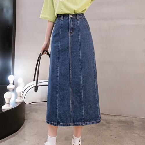 Denim Long Maxi Plus Size Oversized 5Xl Large Korean Fashion High-Waisted Vintage Summer WomenS Clothing Skirt Vetement 2021