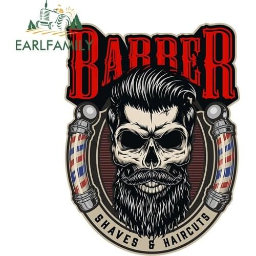 EARLFAMILY 13cm x 9.8cm for Barber Shop Car Stickers Car Refrigerators Decal Camper Vinyl Waterproof RV JDM Personality Sticker