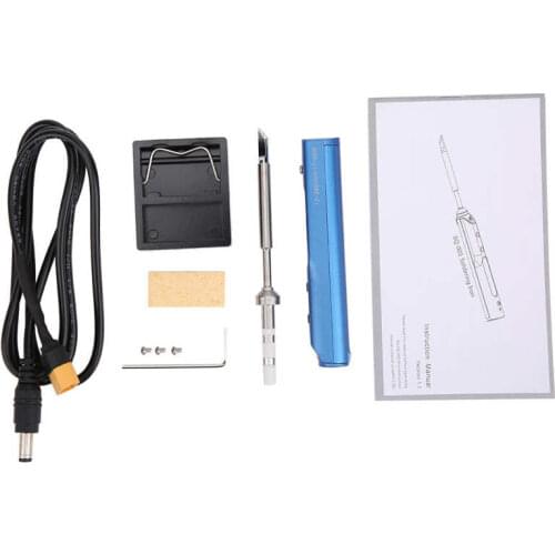 DC12-24V SQ-001 Electric Soldering Iron Set Mini Digital Display Temperature Adjustable Blue Solder Welding Tools 65W