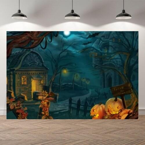 Seekpro Halloween Spooky Night Party Forest Yard Grave Photography Baby Background Photographic Backdrop For Photo Studio Shoot