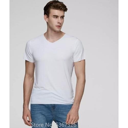 Xiaomi CottonSmith Cationic Antibacterial Modal T-shirt Men V-neck Comfortable Seamless Short Sleeves Solid Color Tops