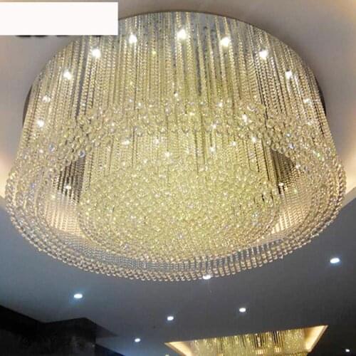Round crystal living room ceiling lamp restaurant LED crystal lamps large hotel project lights club sales department lights LED