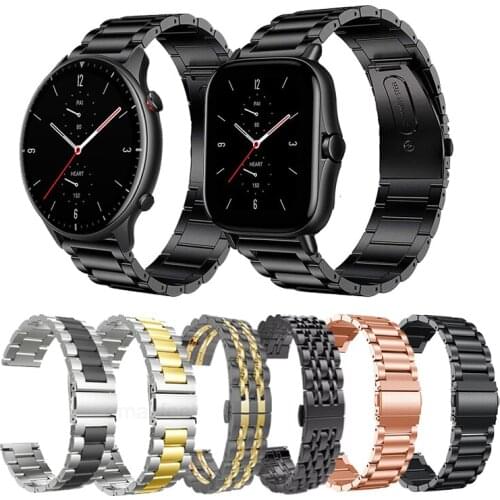 Metal Strap For Xiaomi Huami Amazfit GTS 2/GTS 2 mini Bracelet Wristband Stainless Steel Watch Band for Amazfit Bip U S GTR 47mm