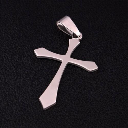 Fashion Punk Cross Pendants Color Titanium Steel Simple Jesus Cone Cross Pendant Jewelry For Cool Men Necklace
