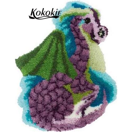 Dragon embroidery yarn needlework kits diy latch hook kits rug tapestry kits crochet tapis needle for carpet Foamiran for crafts