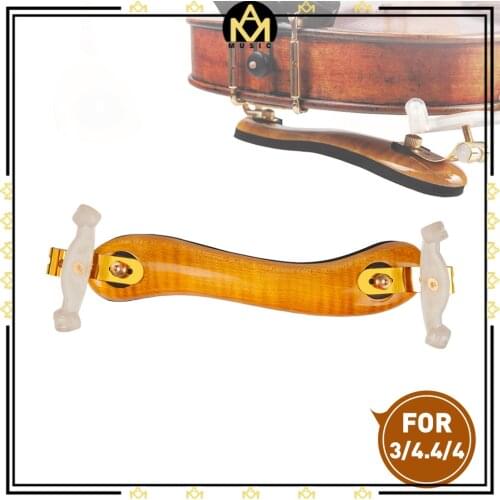 Adjustable 3/4 4/4 Violin Shoulder Rest Padded Fiddle Quality Flamed Maple Wood Violin Shoulder Rest