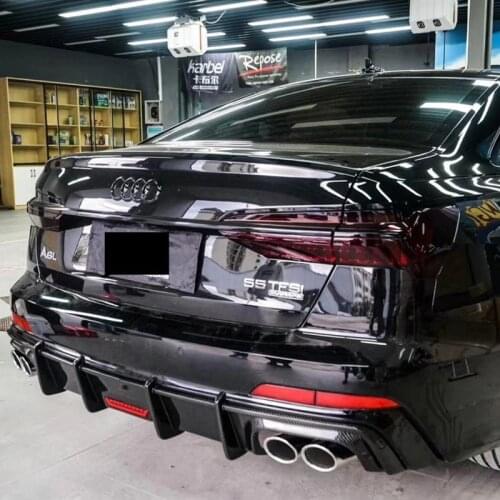 Suitable for and New Old Audi A3 A4l A5 A6 A7 S3 S4 S5 Refit Four Outlet Carbon Fiber Rear Lip Band Lamp