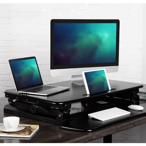 Loctek M1 EasyUp Height Adjustable Sit Stand Desk Riser Foldable Laptop Desk Notebook/Monitor Holder Stand With Keyboard Tray