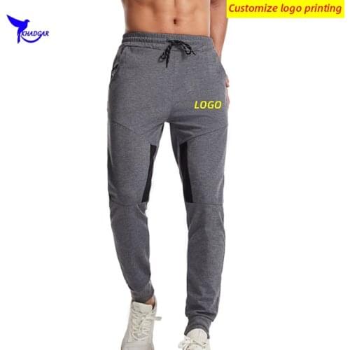 Custom LOGO Men Sports Running Pants with Pocket Athletic Football Soccer Training Trousers Quick Dry Jogging Gym Fitness Pants