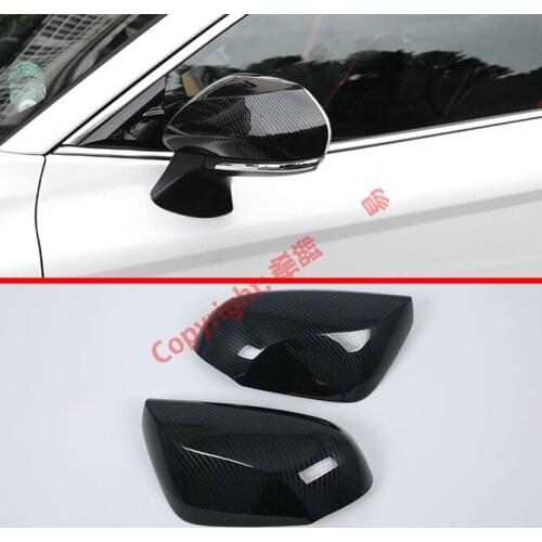 Carbon Fiber Style Car Accessories Side Mirror Cover Trim Rear View Cap Overlay Molding Garnish For Toyota Camry MK8 2018 2019