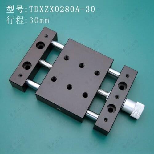 T80A Manual Sliding Table X-axis T-type Screw Clearance Elimination Copper Nut Linear Optical Axis Aluminum Alloy