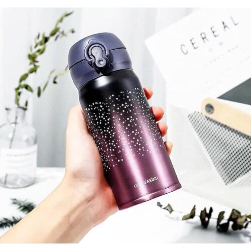 Vacuum Flask Thermos Mug Coffee For Tea Stainless Steel Cup Portable Stars Color Gradient Bottle Travel Thermal Mug 350ml/500ml