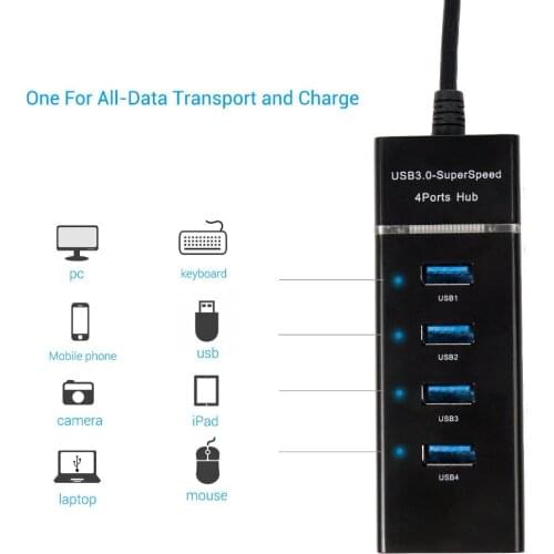 High Speed 4-Port USB 3.0 Multi HUB Splitter Expansion Desktop Laptop adapter PC