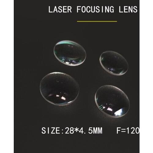 Weimeng 10 pcs 28*4.5mm F=120 laser focus mirror optical glass JGS1 QUARTZ 1064nm Plano-convex For welding cutting machine