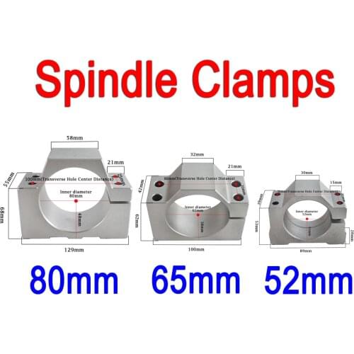 52mm 65mm 80mm Spindle Clamp Mounting Bracket cnc carving machine clamp spindle motor holder jig