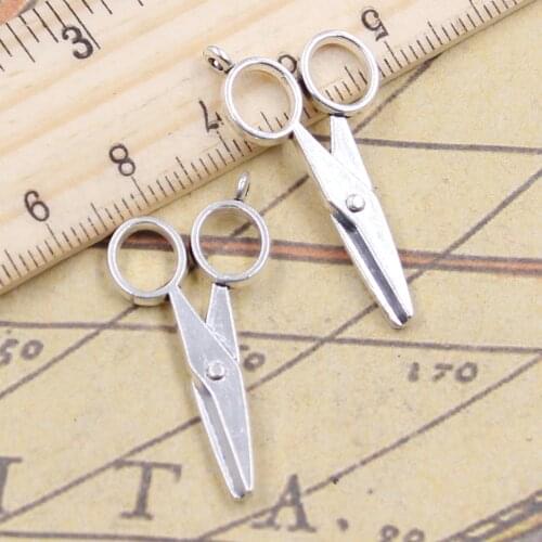 10pcs Charms Surgery Scissors 34x16mm Tibetan Bronze Silver Color Pendants Antique Jewelry Making DIY Handmade Craft