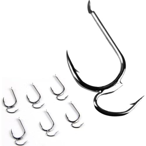 10pcs/lot Carbon Steel Fishing Hook Carp Double Hook Sharp Anzuelos Mustad Anzol Olta Kanca Goods for Fishing