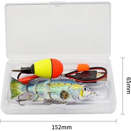 10cm NEW small Robotic Swimming Lures Fishing Auto Electric Lure Bait Wobblers For Swimbait USB Rechargeable Flashing LED light