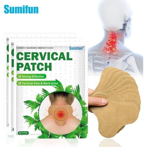 Sumifun 12pcs/bag Neck Patch Rheumatoid Arthritis Joint Cervical Spondylosis Pain Relief Sticker Wormwood K04801