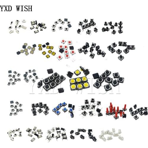 125pcs/lot Touch Switch / Micro Switch / Push Buttons Switches 25 Types Assorted Kit 2*4/3*6/4*4/6*6 For DIY Tool Switch Package