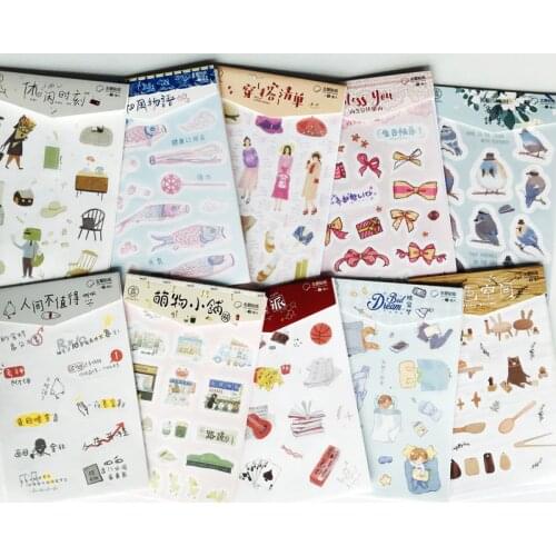 3 Sheets/Pack Cute Dress Collection Happy Birthday Paper Stickers DIY Scrapbooking Diary Album Stick Label Kids Gift