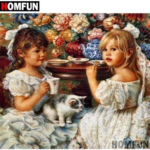 HOMFUN Diamond Embroidery DIY Diamond Painting Cross Stitch Kit "Princess baby" 5D Needlework Diamond Home Decoration A09448