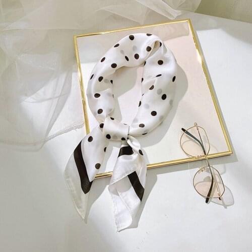 Aurdolf new dot print silk scarf women silk woman fashion dot plaid print kerchief design shawls fashion girl neck hair scarf
