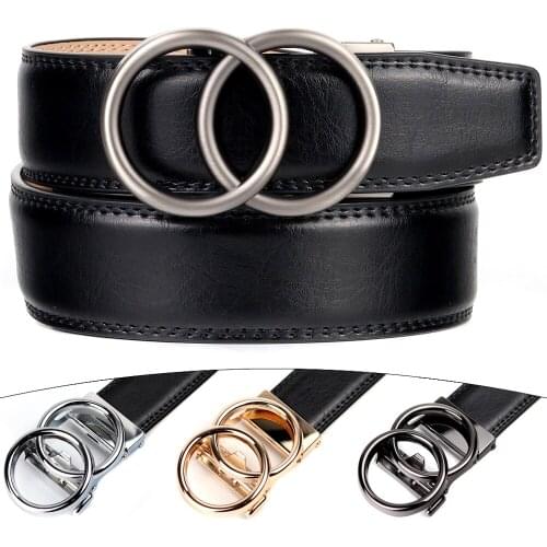 BATOORAP Luxury Brand 2021 Mens Leather Belts Metal Click Buckle Fashion Jeans Waist Strap Cowhide Ratchet Belt Black BA-D808