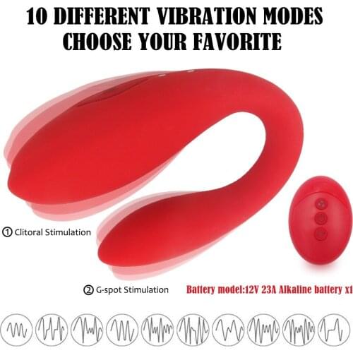 Wireless Remote Control Vibrator G-spot Simulator Anal Double-head Vibration Sex Toys For Women USB Recharge Mute C-shape Dildo