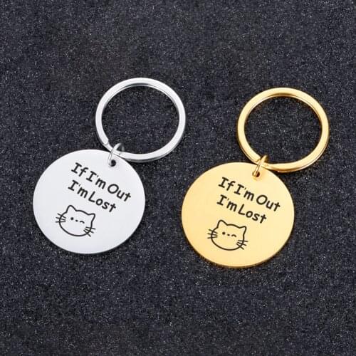 Pet Anti-lost Keychain Customized Personalized Dog ID Tag Keychains Pets Name Tel Number Engraved for Cute Love Pets Keyring