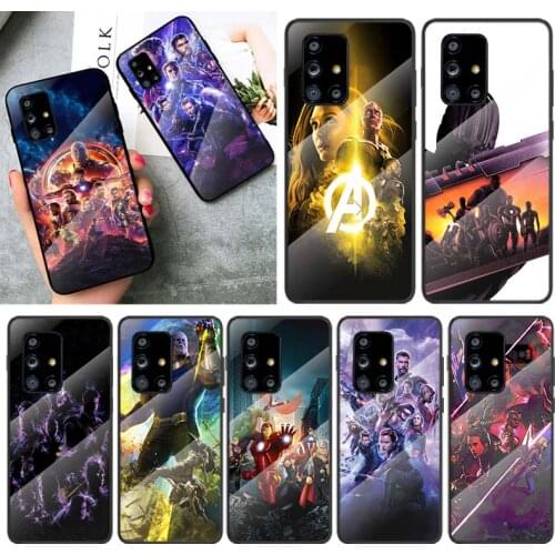 Tempered Glass Cover Marvel Avengers Member For Samsung Galaxy A91 A81 A72 A71 A52 A51 A41 A31 A21S A11 A01 Phone Case