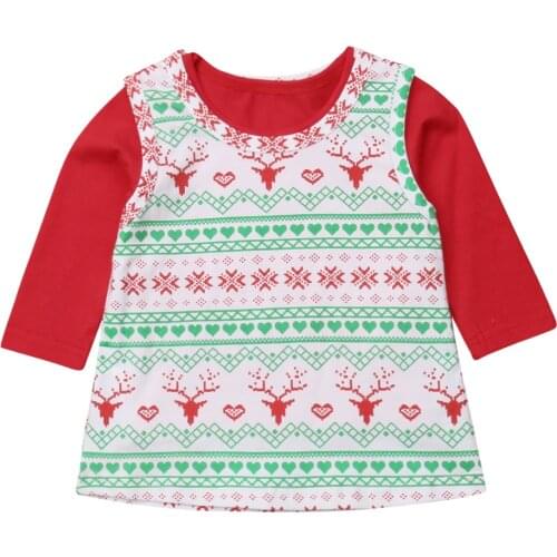 Newborn Infant Baby Girls Christmas Long Sleeve T-Shirt+ Tutu Dress 2PCS Outfits Set Size 0-3T