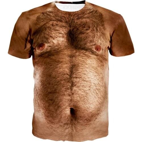 2021 HAIRY CHEST Printed 3D Harajuku Men Women Short Sleeve Funy Originality Crewneck Streetwear Summer T-Shirt